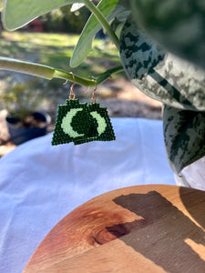 Forest Green Beaded Moon Bottle