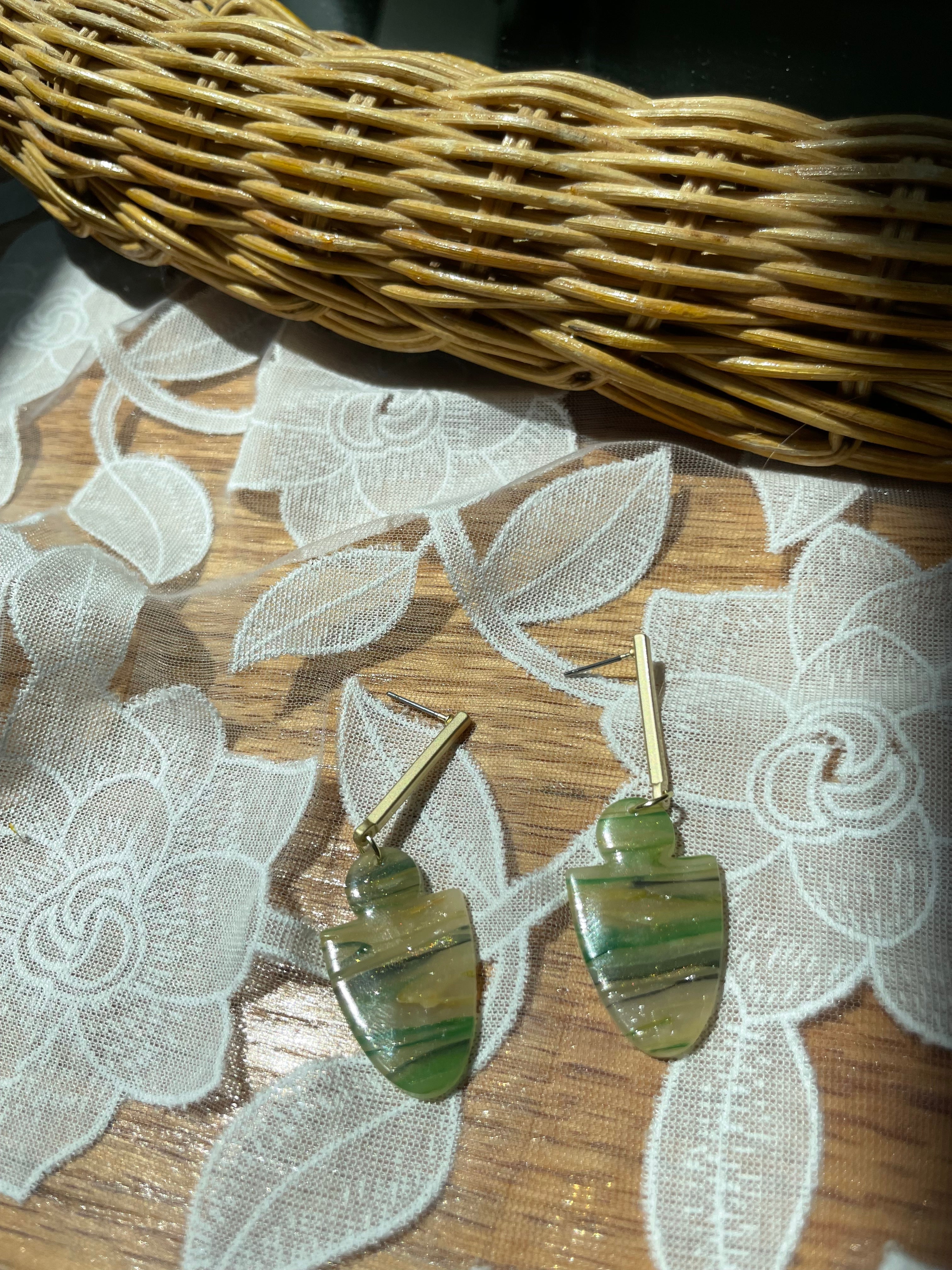 Ocean Marble Arrow Dangles