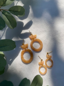 Rose Quartz Organic Circle Hoops