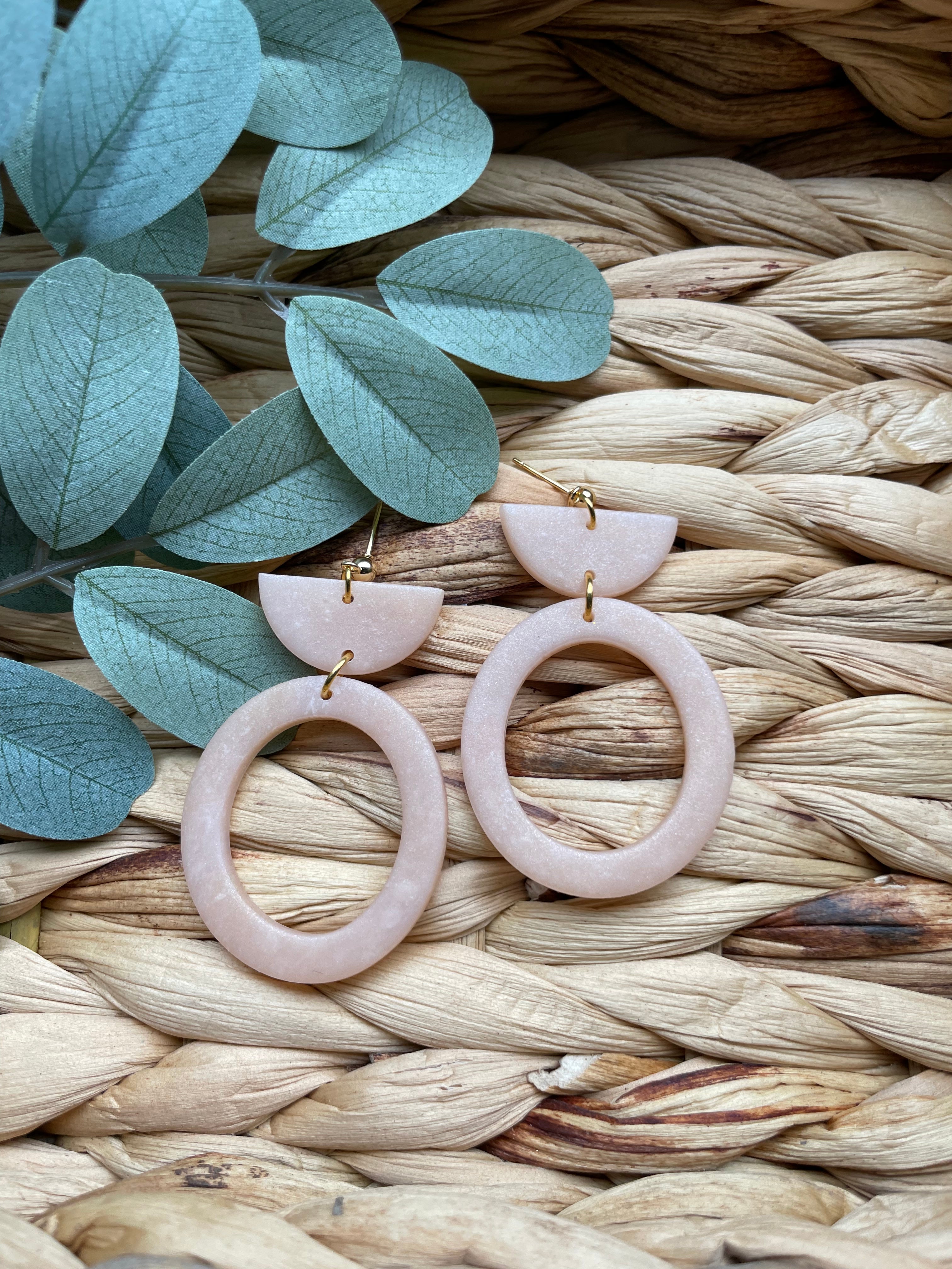 Baby Pink Organic Hoops